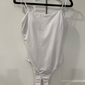 White Spaghetti Strap Bodysuit